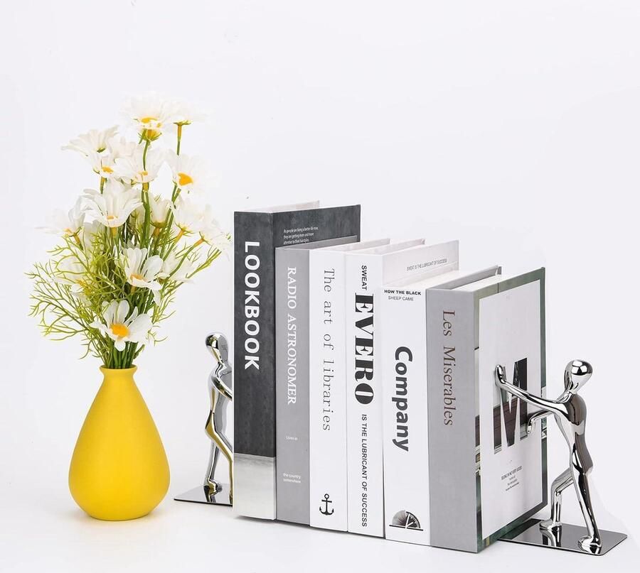 RVS Kung Fu Man Boekensteunen Roestvrij Staal Boekeinde Decoratie Thuiskantoor Bibliotheek Modegeschenk