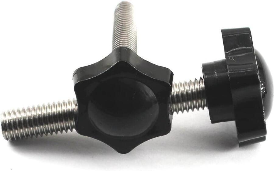 Optimaliseer je titel: RVS M12x100mm handknoppen (2 stuks) voor aanscherping Duimschroeven met mannelijke draad 48mm schroefkop Stervormige handgrepen voor nauwkeurige aanscherping