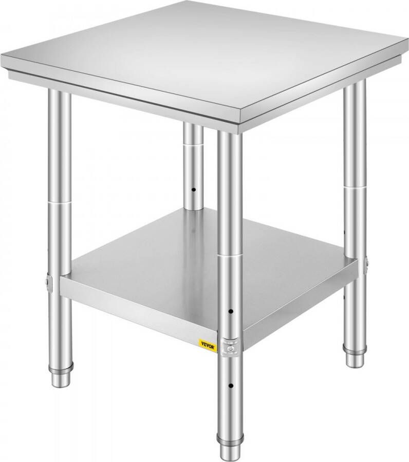 Rvs Tafel Roestvrij Staal Commerciële Keukentafel Voedselbereidingstafel 23 6x23 6in