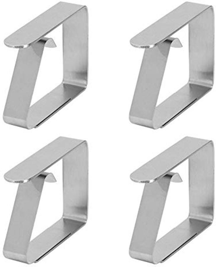 Rvs Tafelkleed Clips voor Picknicks en Bruiloften Set van 4 Antislip Klemmen