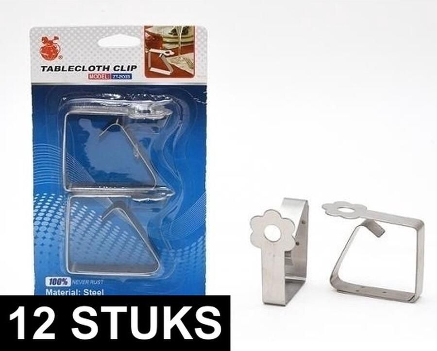 RVS tafelkleedklemmen bloem vorm 12 stuks tafelzeil klemmen