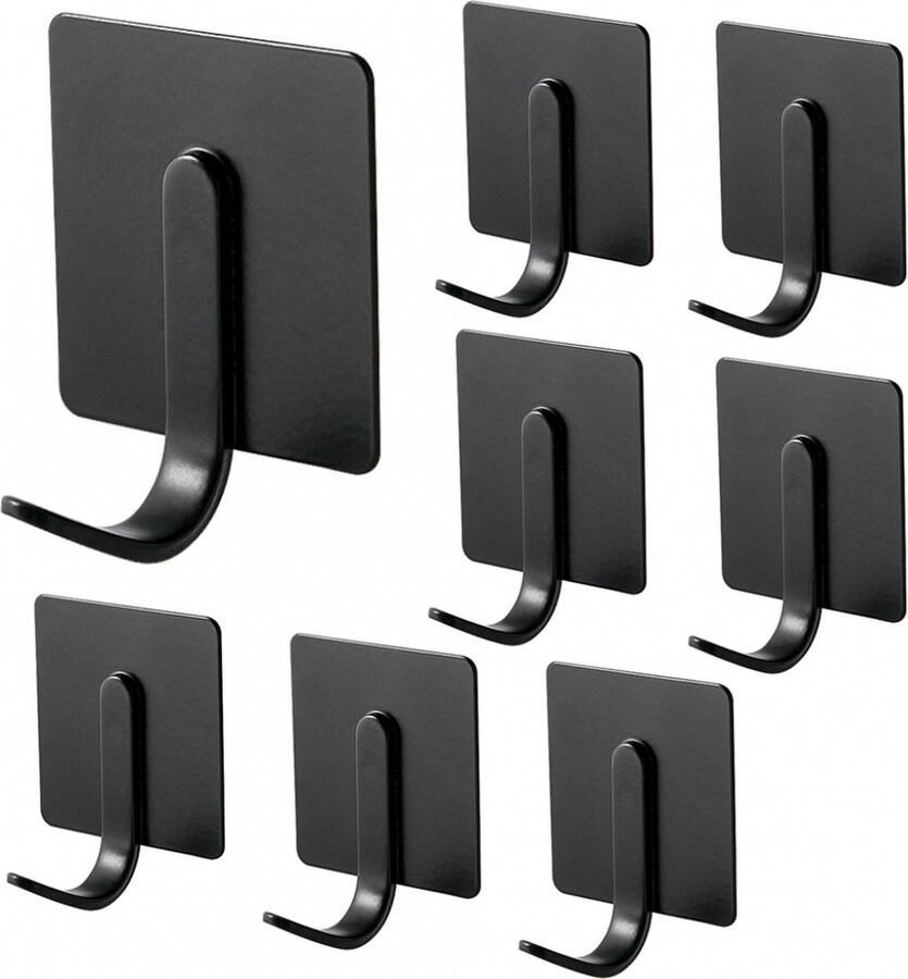 RVS Wandhaak 8 Stuks – Zelfklevende Handdoek Haakjes Muur Haak – Zelfklevende Kapstokhaken Ophanghaken Muur Kapstok Haken Jashaak Zonder boren Plakhaakjes Badkamer Keuken Kledinghaak Muurhaak
