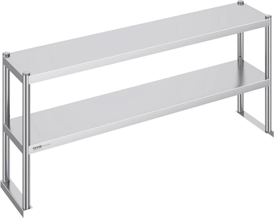 RVS Werktafel Keukeneiland Kookeiland RVS Werktafel met Verstelbare Bovenplank 12 x +48 inch voor Keukens Restaurants & Werkplaatsen