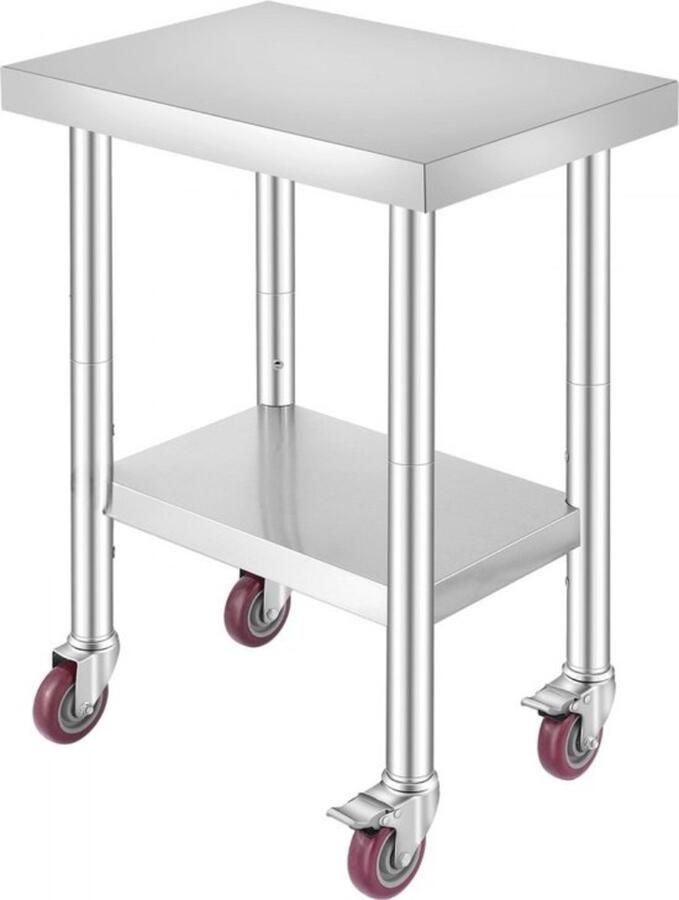 Rvs Werktafel Roestvrij Staal Commerciële Keukentafel Voedselbereidingstafel 24x18x34in