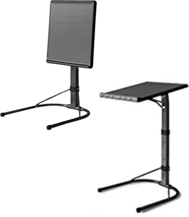 S&D Retail Laptoptafel Bedtafeltje met Wielen Ultieme Flexibiliteit Laptoptafel op Wielen Opvouwbaar Zwart Max 20 kg 43x43 cm Verstelbaar