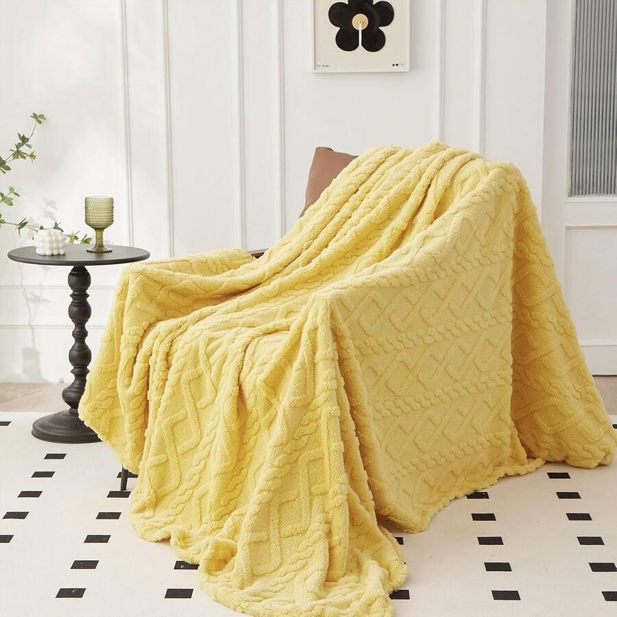 S&Dshopline Boheemse knuffeldeken Rhombus wollige fleecedeken winter warme pluche deken luxe imitatiebontdeken zachte deken voor bed en bank grijs 153 x 203 cm