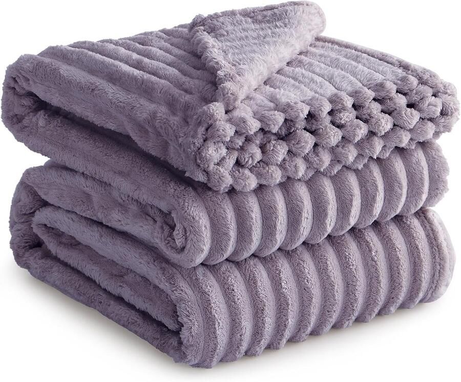S&Dshopline Knuffeldeken pluizige deken paars fleecedeken 230 x 270 cm als bankdeken zacht behaaglijk corduroy deken woondeken bank reuzendeken sprei dikke pluche deken warm
