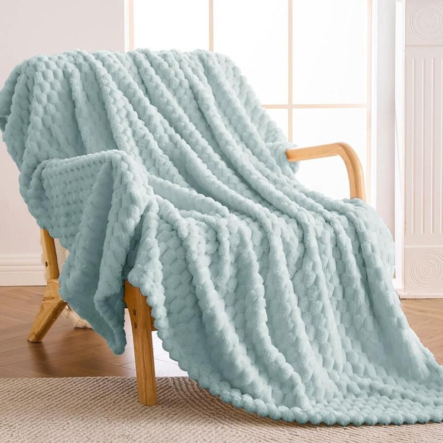 S&Dshopline Knuffeldeken wollig 220 x 240 cm ultrazachte fleecedeken voor bank en bank warme woon- en knuffeldeken lichte bankdeken gezellige bankdeken ademend en onderhoudsvriendelijk groen