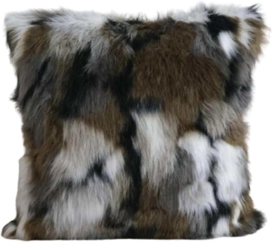 S&Dshopline Kussenhoezen set van 2 kunstbontkussens decoratieve kussens knuffelkussen wollig sofakussen zacht pluche kussen voor bank (groen 45 x 45 cm)