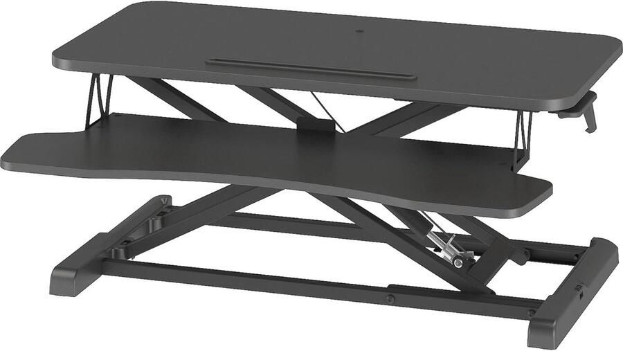 S&Dshopline Sta-zit-bureau staand werkplek staand bureau staande tafel ergonomisch in hoogte verstelbaar voor pc-computerscherm laptop 80 x 40 cm platform met toetsenbordplank 15 kg capaciteit