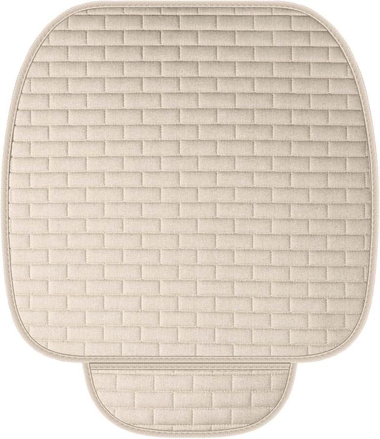 S&Dshopline Universele stoelkussens voor voorstoelen wit antislip zitkussen auto zacht en ademend autostoelbeschermer voor voorstoel autostoelkussen voor autostoel bureaustoel (wit)