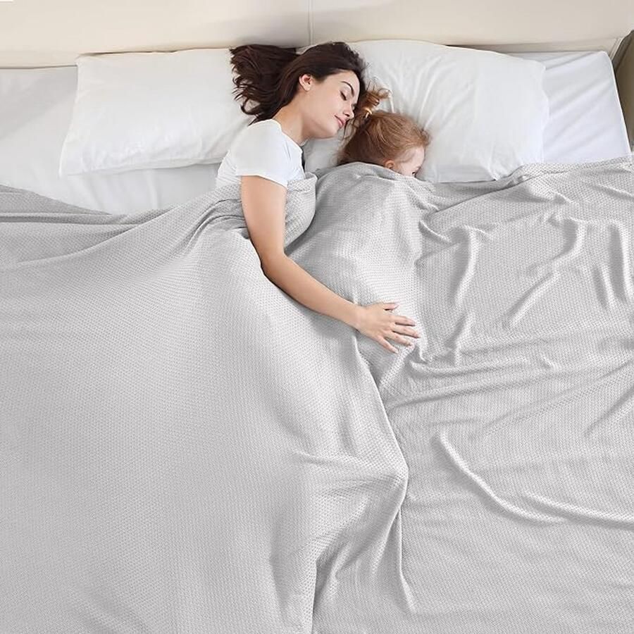 S&Dshopline Zomerdeken bamboe deken voor volwassenen en kinderen lichte ademende koeldeken kan lichaam koel houden voor bed bank en overal grijs 240 x 220 cm