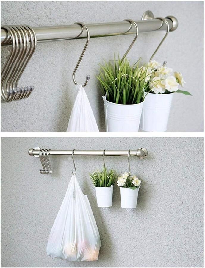 S-haken 30 stuks Roestvrij stalen S-vormige ophanghaken voor pot pan Multifunctionele hanghaak voor keukenkast slaapkamer Keuken accessoire opbergoplossing 3 maten