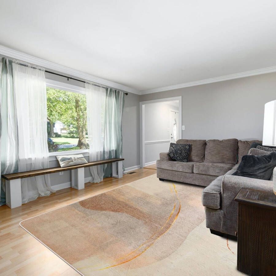 S Tapijt imitatie kasjmier tapijt moderne woonkamer slaapkamer gang tapijt zacht antislip tapijt indoor tapijt wasbaar abstract tapijt (bruin goud 80 x 120 cm)