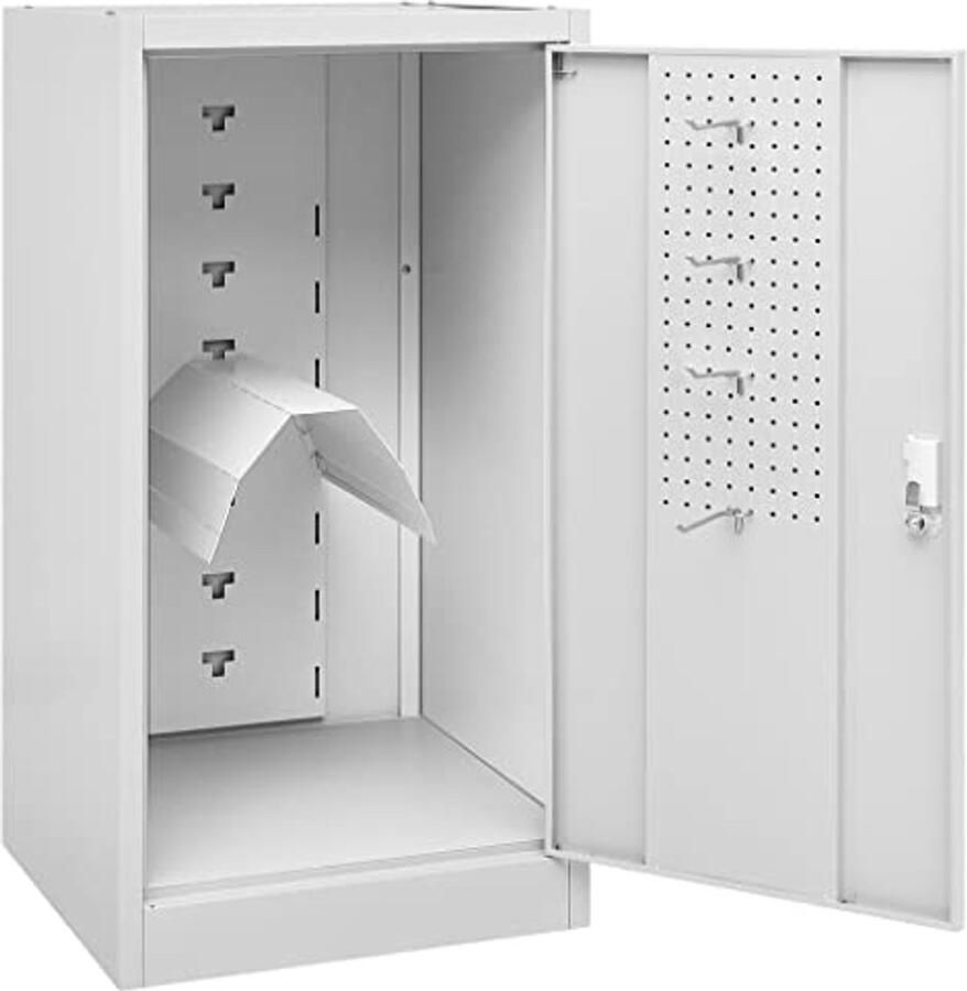 Saddle Cabinet 53x53x105 cm Lichtgrijs Stalen Opslagmeubel voor Paardrijaccessoires