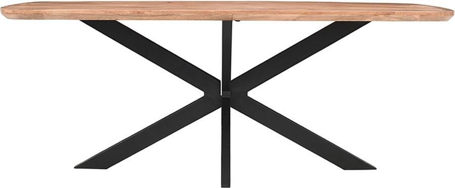 SALE! 1x Eettafel Tafel Mango 160x90 3.0 cm dik Massief Deens ovaal Verjongd Naturel Mango hout Spinpoot