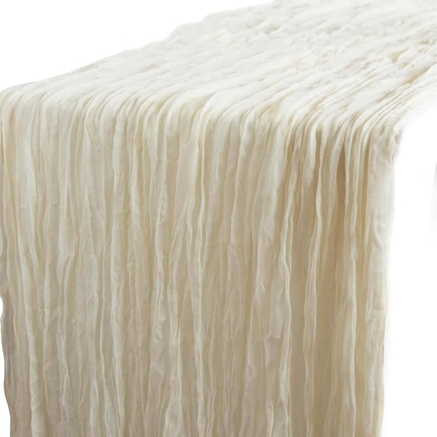 Saliegroene Tafellopers Set van 4 Hoogwaardig Katoen 90 cm x 400 cm