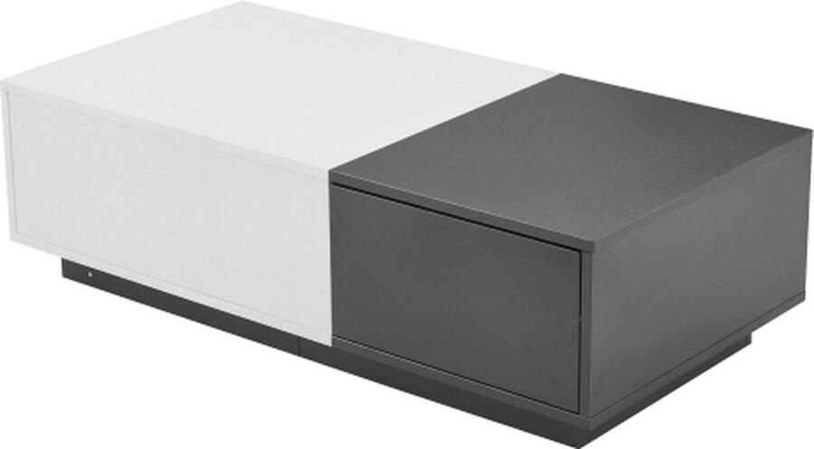 Zonder merk Gotagee Salontafel 100x50x30 cm met 2 Drukladen Laag Woonkamertafel Bijzettafel