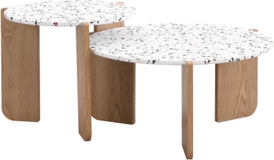 In& out door furniture Moderne modulaire salontafel bijzettafel salontafelset voor woonkamer bank bijzettafel en balkon set van 2