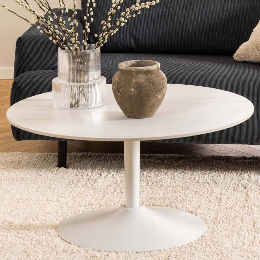 Giga Living Salontafel Ø 90 cm Jayden Keramiek Wit
