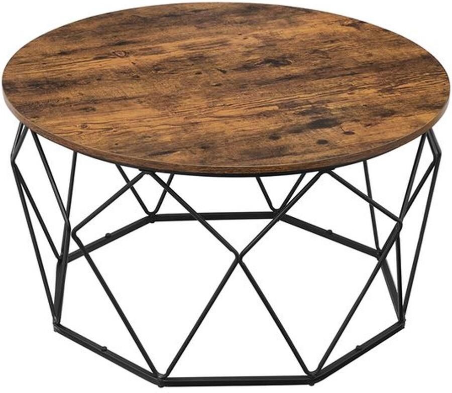 Furnibella Salontafel Bijzettafel voor de woonkamer Industrieel Salontafel Bruin Zwart