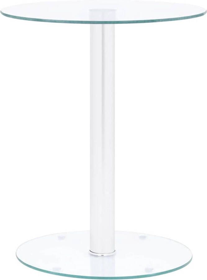 Salontafel bijzettafel woonkamertafel salontafel banktafel geglazuurde tafel telefoontafel transparant 40 cm gehard glas aluminium