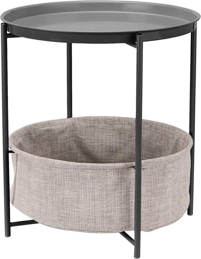 Goodivery salontafels Basis bijzettafel Opslagronde 45 x 45 x 48 cm Houtskool grijs - Foto 2