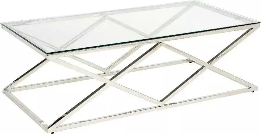 Pascal Morabito Salontafel CHARLOTTE Gehard glas en staal Chroomkleurig van L 120 cm x H 40 cm x D 60 cm - Foto 3