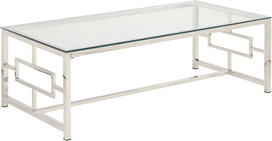 Pascal Morabito Salontafel CLOTILDE Gehard glas en staal Chroomkleurig van L 120 cm x H 40 cm x D 60 cm