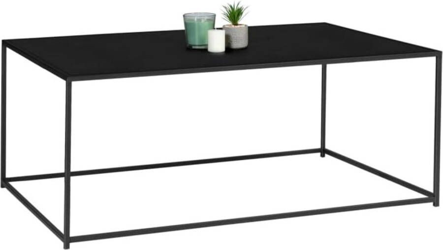 Salontafel Davis 113 cm van metaal zwart mat industrieel design