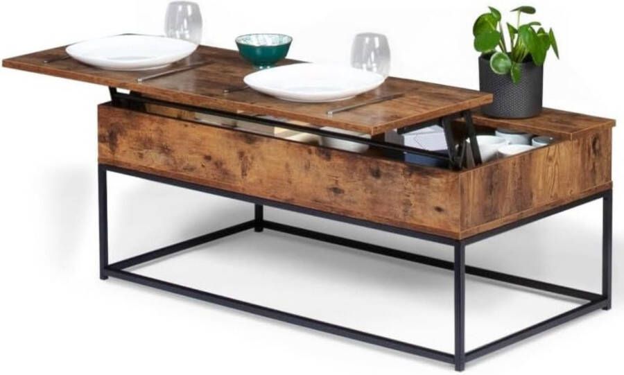 Salontafel Dayton hefblad met antiek effect industrieel design