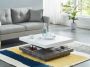 Salontafel FAUSTO II Draaiblad Wit gelakt mdf en beton L 80 cm x H 34 cm x D 80 cm - Thumbnail 1