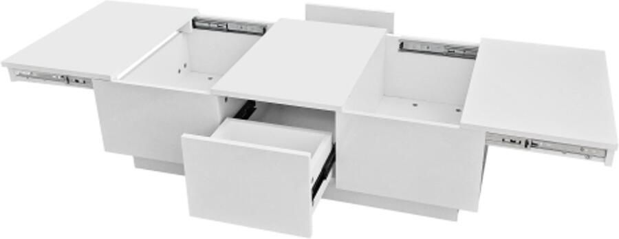 GOTAGEE Salontafel hoogglans salontafel met push-pull opbergstructuur dubbelzijdige laden