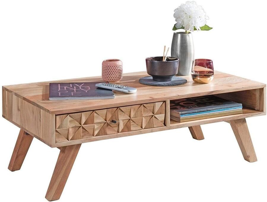 Rootz Living Rootz Salontafel Hout Handgemaakte Salontafel Acaciahout 95 x 35 x 50 cm