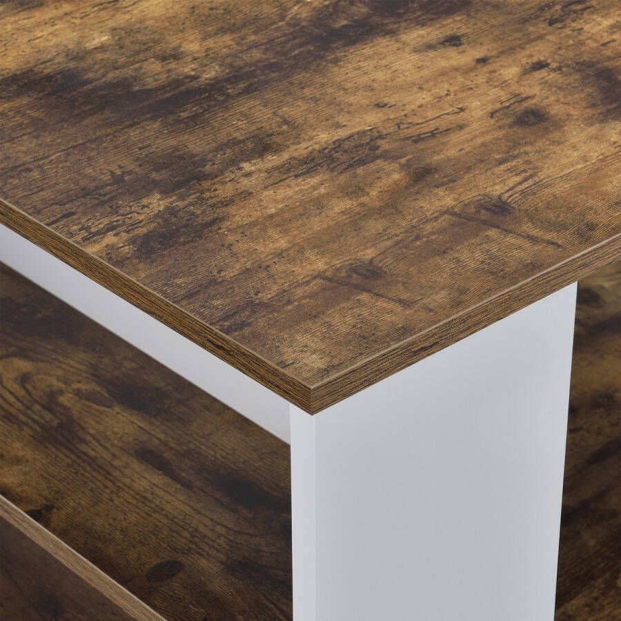 Unbranded Salontafel Joleen Met 2 Open Vakken 90x59x48 cm Wit Eiken Spaanplaat Luxe Design - Foto 2