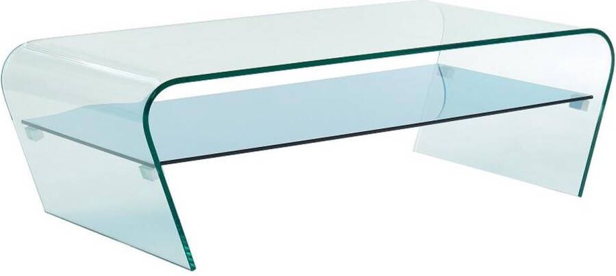 Vente-unique Salontafel KELLY Gehard glas Blauw gelakt blad L 120 cm x H 37 cm x D 60 cm - Foto 3