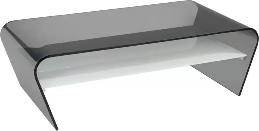 Vente-unique Salontafel KELLY Gehard glas Zwart wit L 120 cm x H 37 cm x D 60 cm - Foto 3