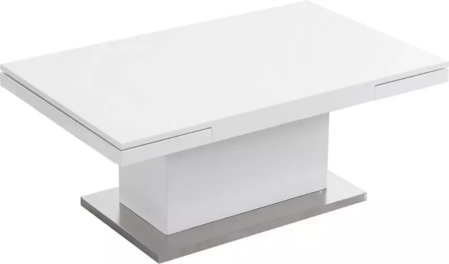 Vente-unique Salontafel LAURIA 2 in 1 Verhoogbaar en uittrekbaar Gelakt mdf Wit L 180 cm x H 75 cm x D 75 cm - Foto 4