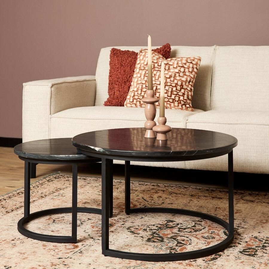 Starfurn Salontafel Nova | Set van 2 | Rond | Zwart marmer STF-9005 - Foto 3