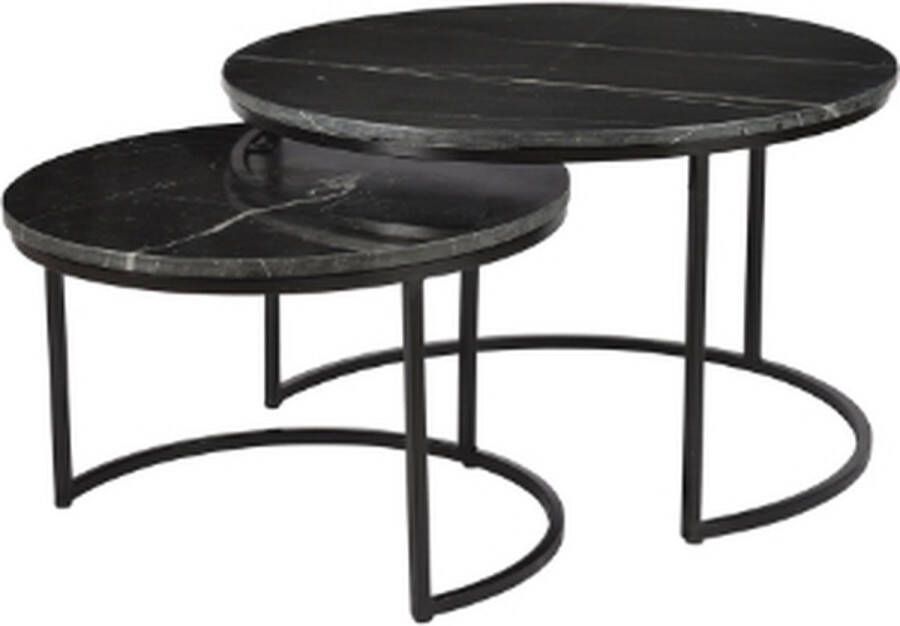 Salontafel marmer Salontafel Nova Salontafel zwart 90 cm
