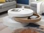 Salontafel met draaiblad JANITA MDF Eik en wit L 80 cm x H 32.5 cm x D 80 cm - Thumbnail 2
