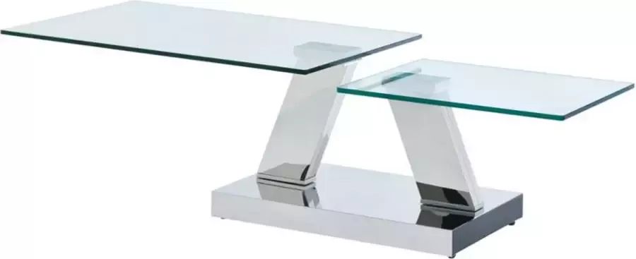 Maison Céphy Salontafel met draaiblad OYRUS Gehard glas & metaal L 155 cm x H 43 cm x D 60 cm - Foto 2