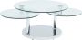 Salontafel met draaiblad WESLEY Gehard glas en staal L 120 cm x H 45 cm x D 80 cm - Thumbnail 2