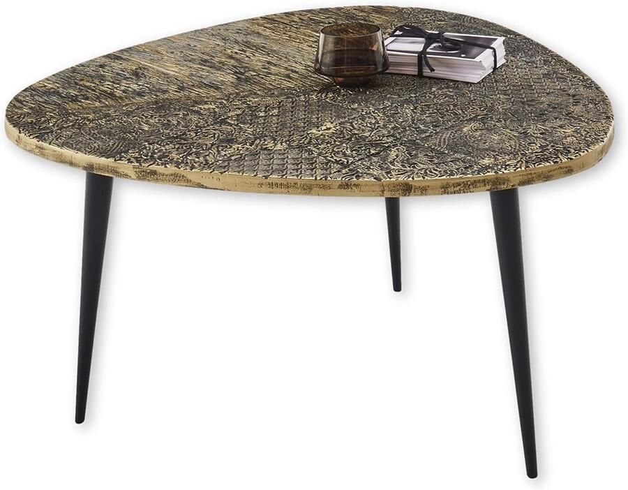 Salontafel met metalen look veelzijdig en compact 1 stuk zwart