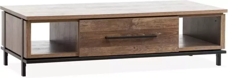 Woonexpress Salontafel Middelburg MDF Metaal Bruin Zwart 135x38x67 cm (BxHxD) Kras- en slijtvast - Foto 1