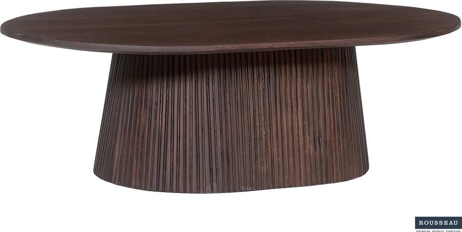 ZAZA Home Salontafel 'Miguel' 120 cm Ovaal Donkerbruin Structuur en blad massief hout Mangolia