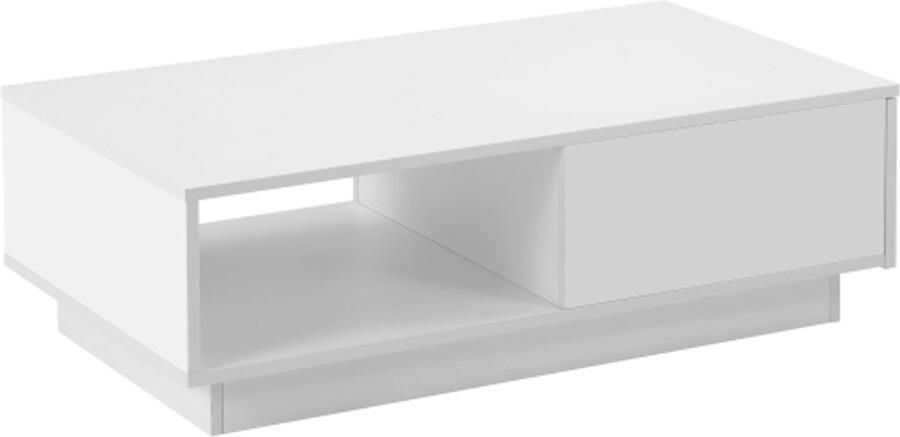 Salontafel moderne hoogglans salontafel rechthoekige witte woonkamer tafel met LED-verlichting 15 kleuren voor salontafel huishouddecoratie (95 x 55 x 32 cm)