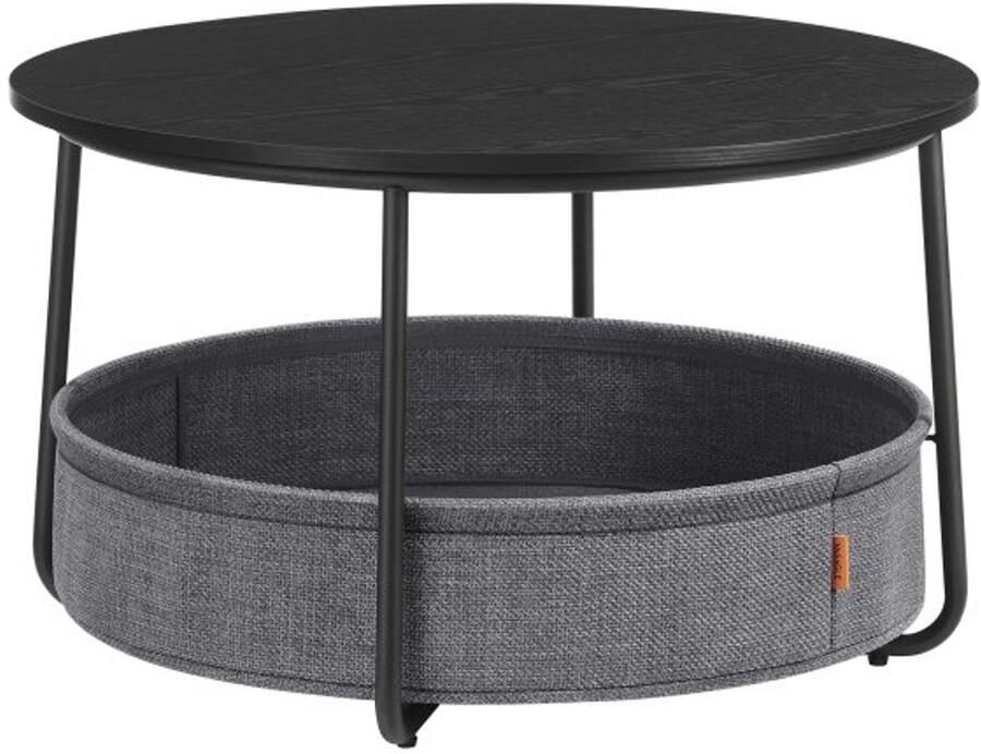 ZAZA Home Salontafel Modern Living Opbergruimte Ronde vorm Inktzwart
