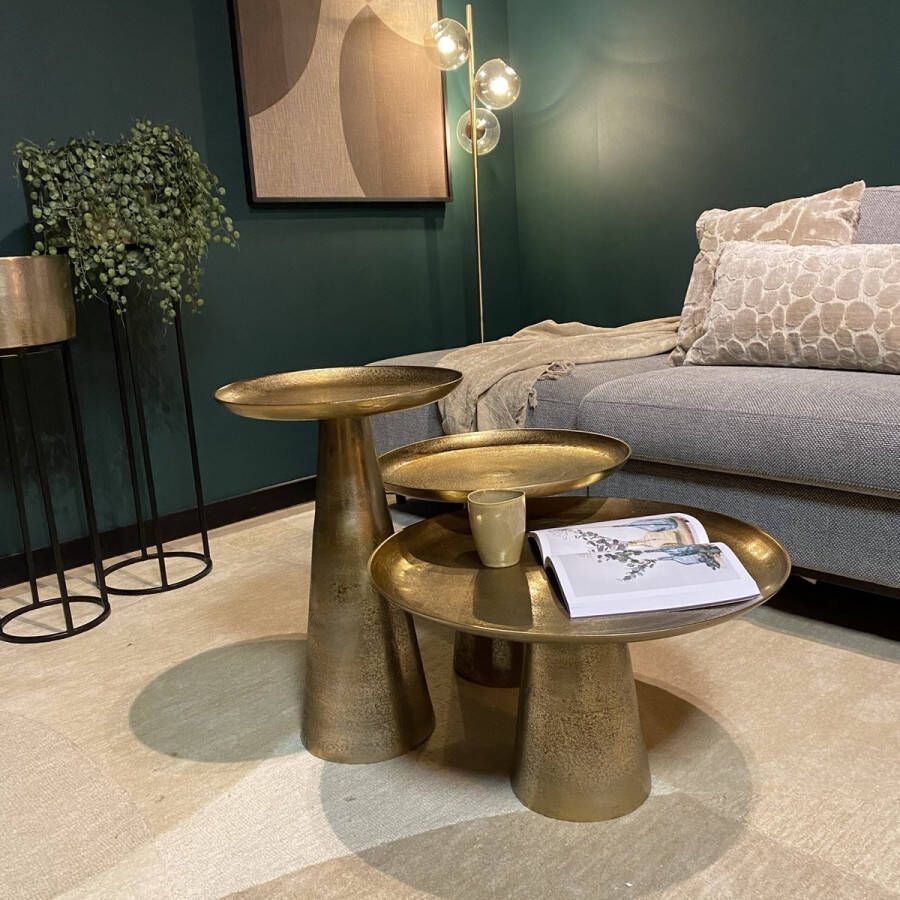 Salontafel rond Salontafel industrieel salontafel goud 50cm