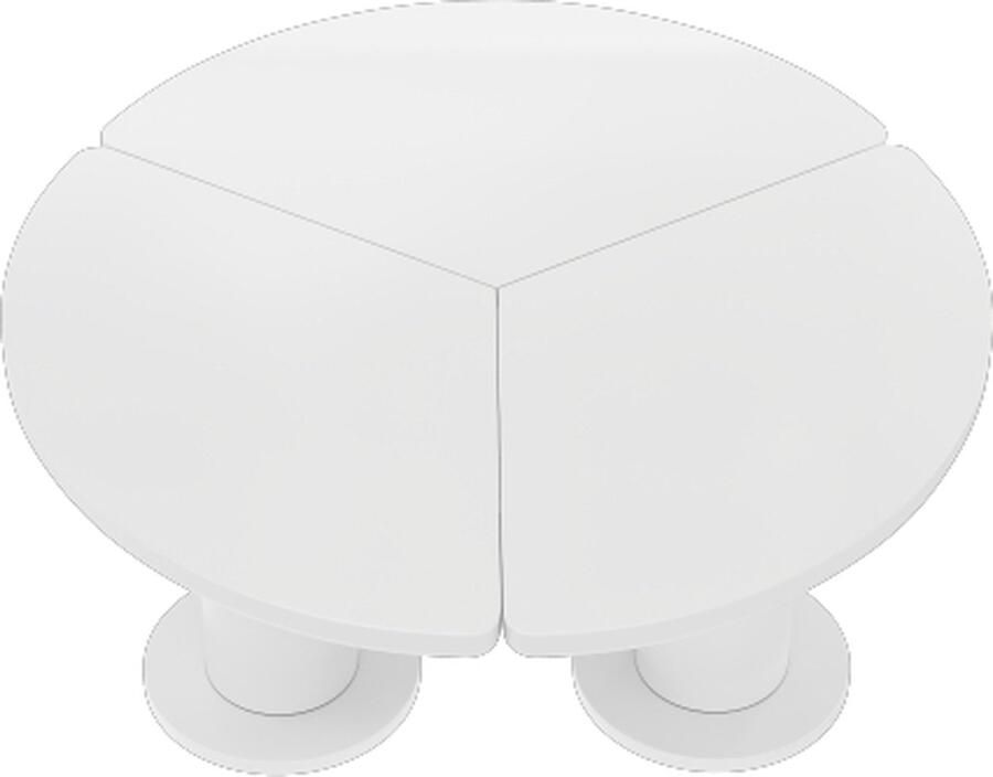 Zonder merk Gotagee Salontafel Ronde eettafel 100 cm diameter witte cilindrische poten woonkamertafel bijzettafel slaapkamer woonkamer meubels